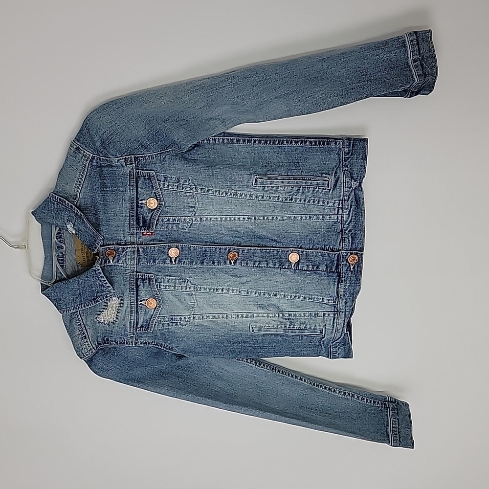 Levi's denim distress jackets for little girls size large 12
